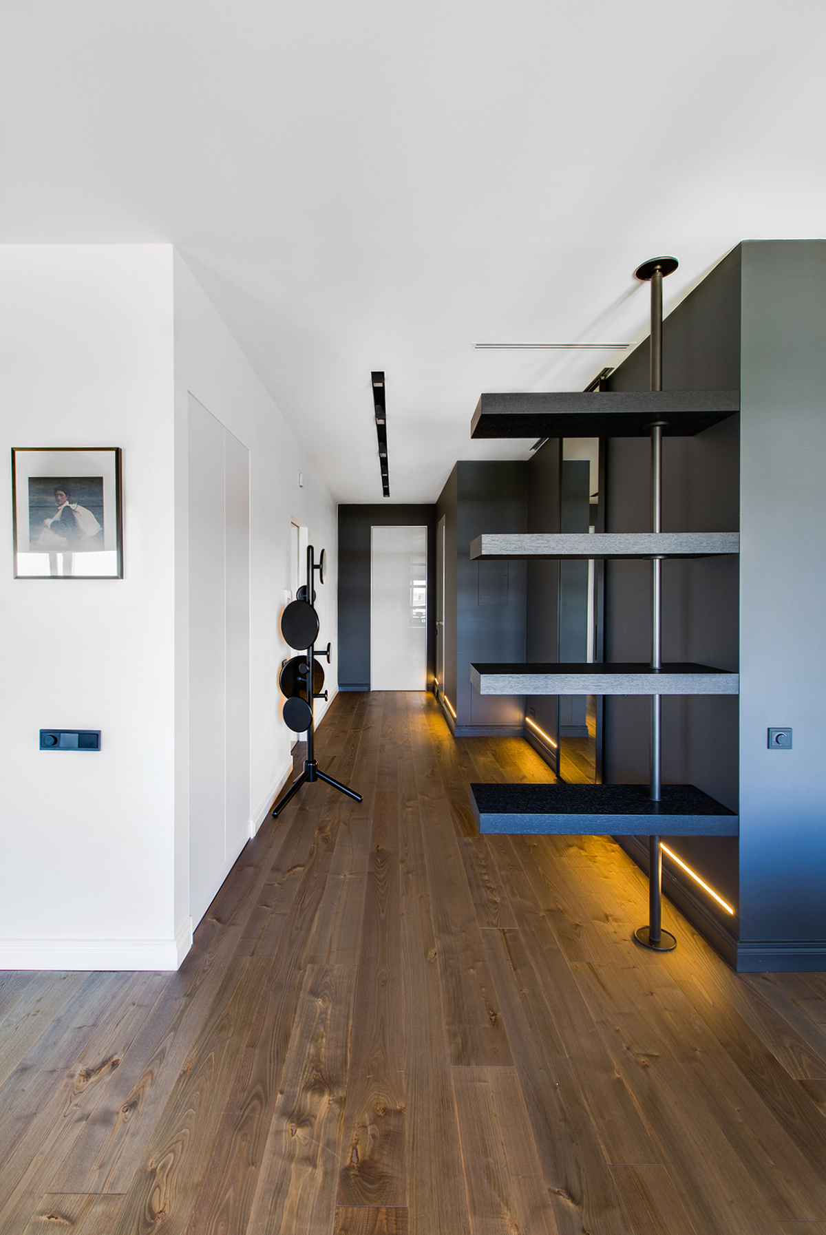 modern architecture flat Interior design black White tom dixon rimadesio moon concrete agape teak