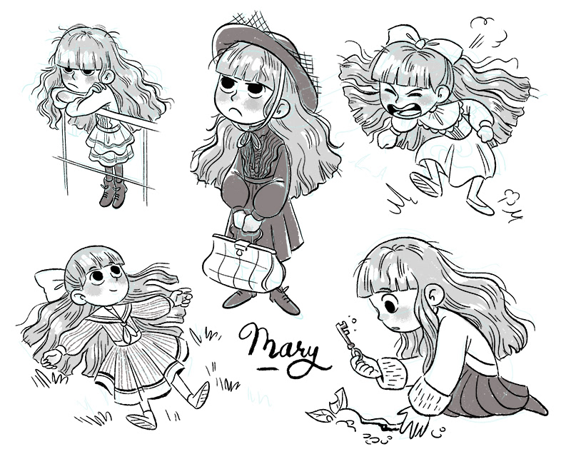 boy character Character design  Classic Character girl character girl design little girl secret garden storybook vintage character