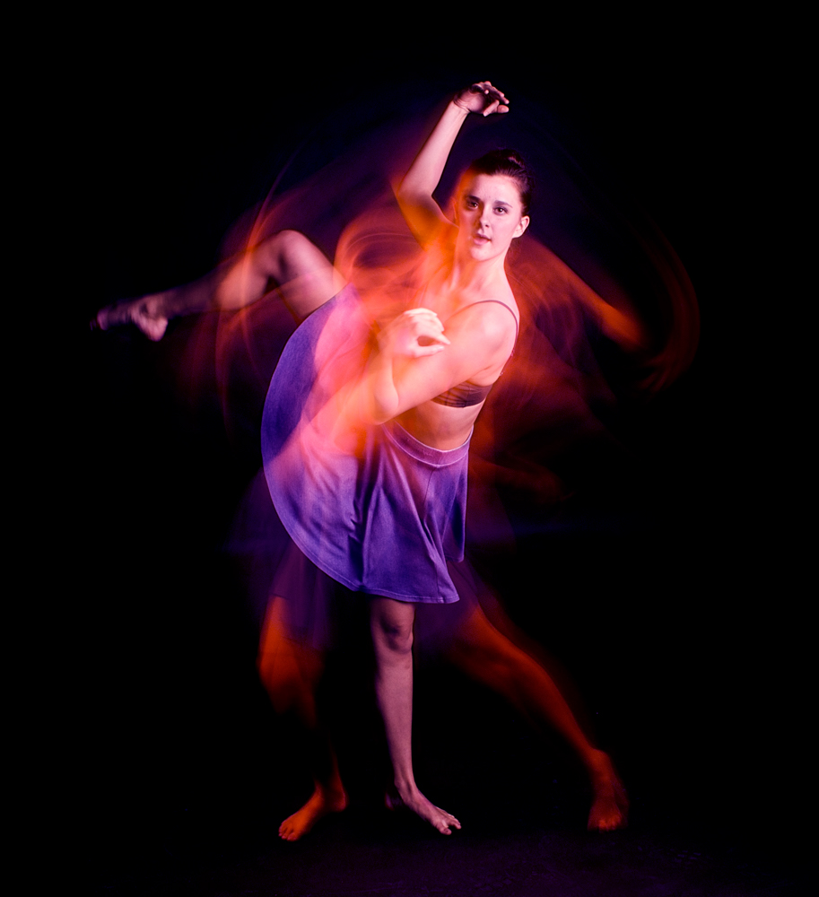 DANCE   dancer photograph photo dark people girl woman trail long exposure
