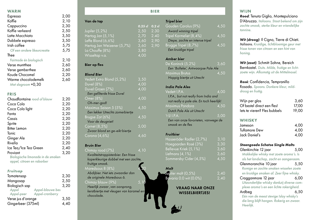 Adobe Portfolio Cat bird menu bar cafe