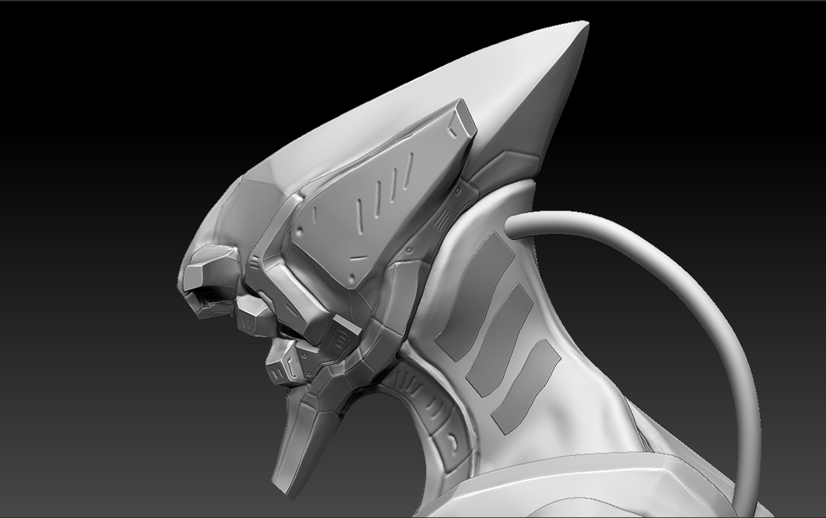 Zbrush mech hard surface robot future epic detail robo samurai Oroshi