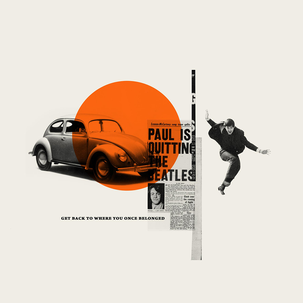 the beatles collage Digital Art  minimal typography   experimental 2colors Dada modern
