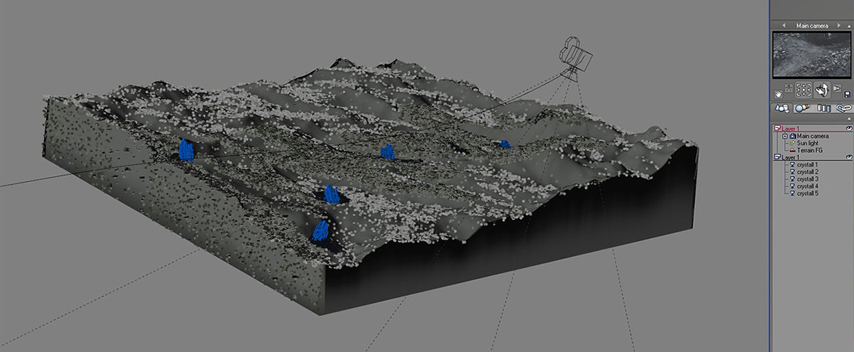 vue environment terrain rock stones iceland debris crystals