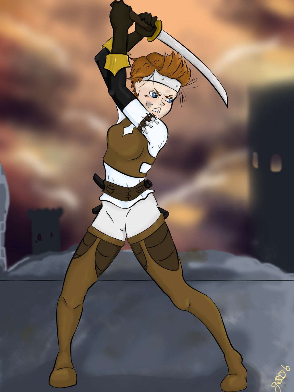 Digital Art  Character design  Sword Fighter