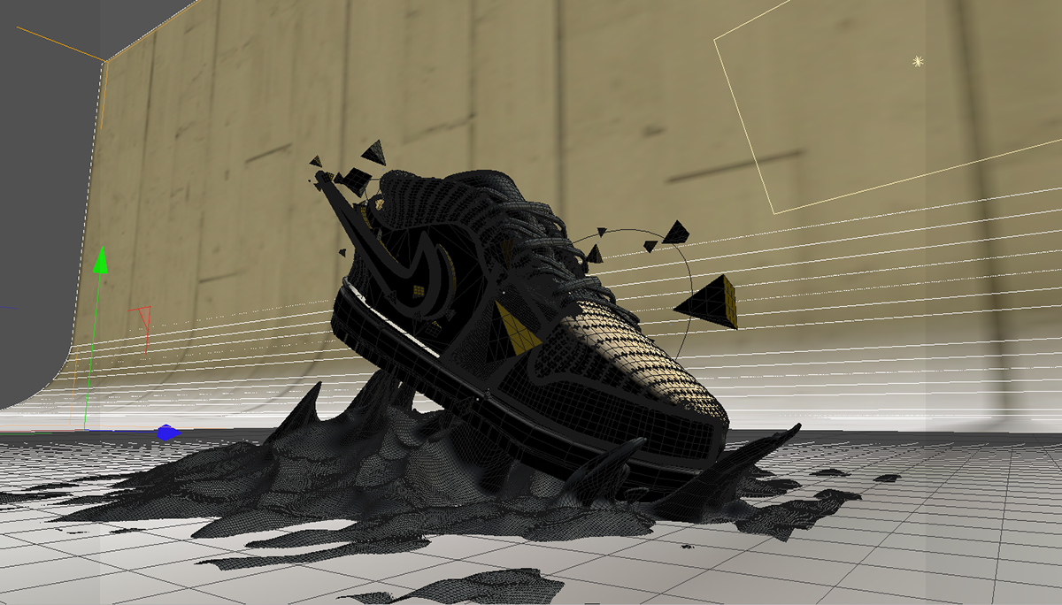 Nike shoes experiment 3D sports jordan air cinema 4d