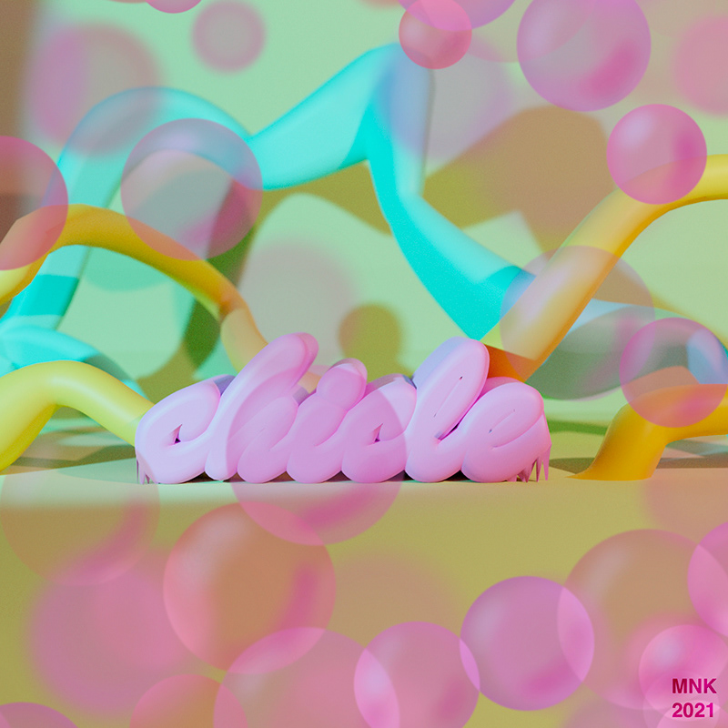 3D blender bubble gum Digital Art  graphic design  ILLUSTRATION  pastel colours Procreate type