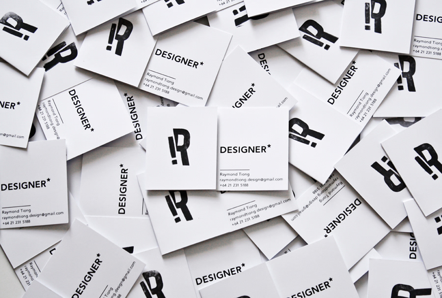 business card identity logo Raymond Tiong design designer self-promotion White minimal minimalistic black modernist