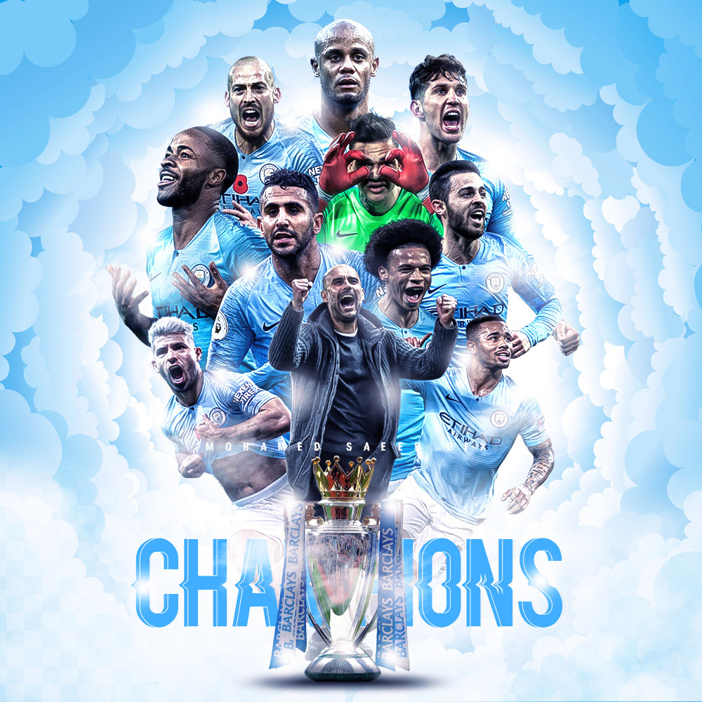 Sciarpa Manchester City Champions 2018//19