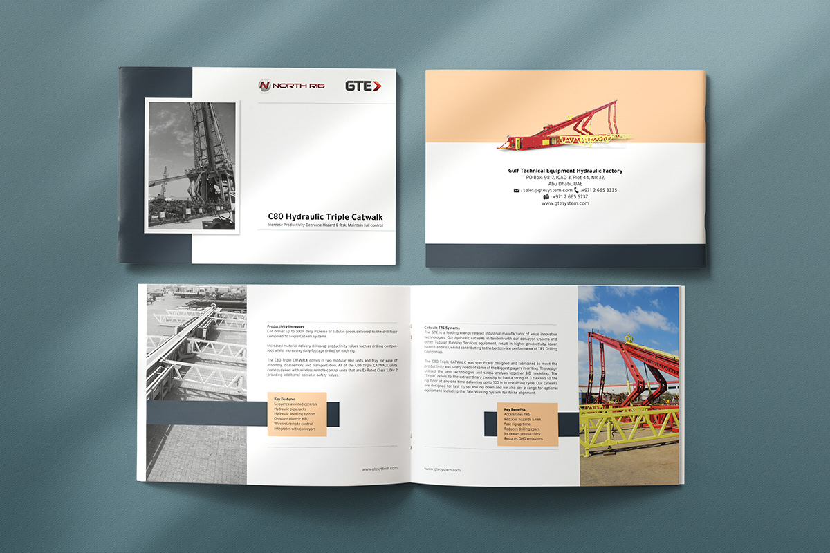 branding  brochure Catalogue catwalk Engineering  hydraulic industrial design  OilandGas oilrig Photography 