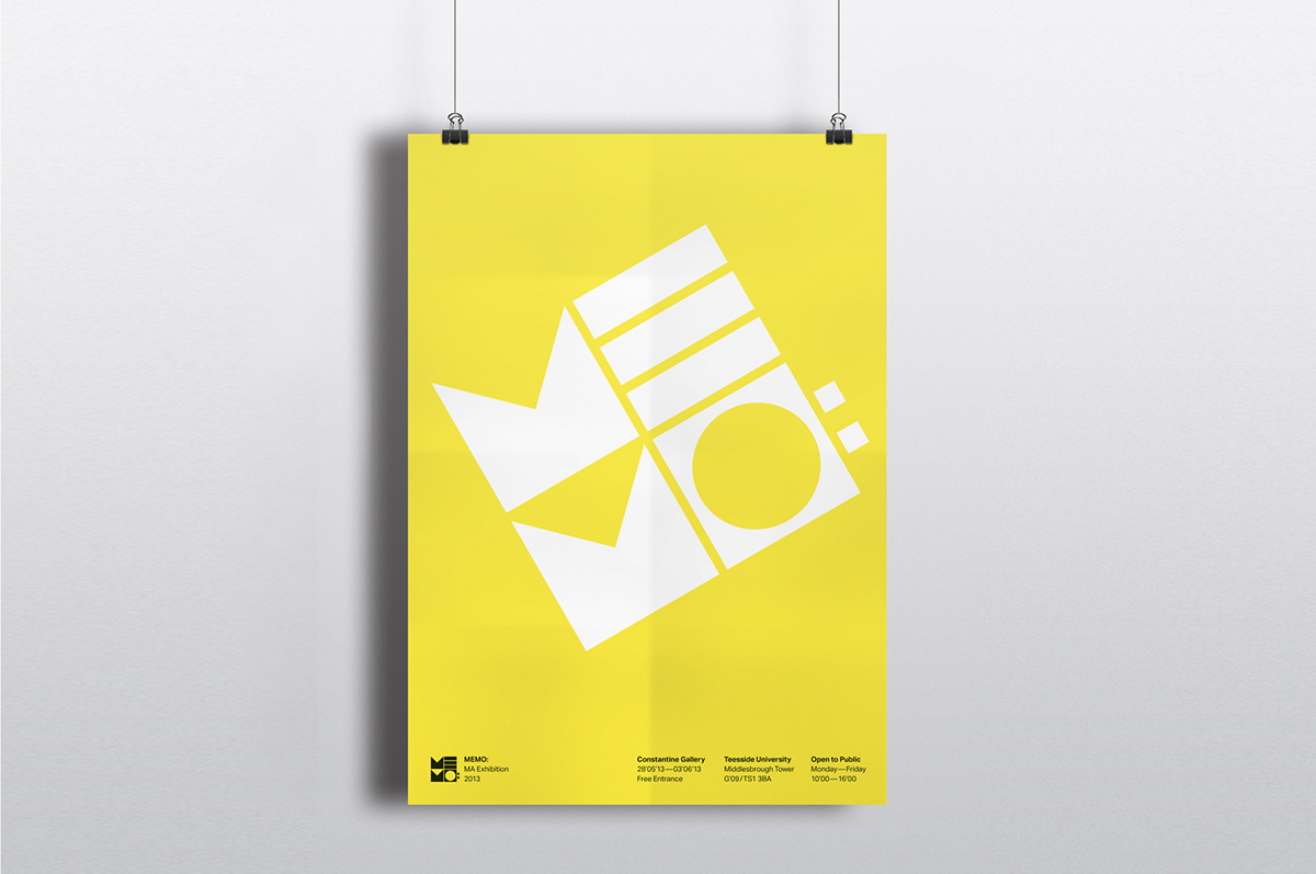 Memory  typography  posters  exhibition  identity  bold  display  geometric  colour  memo