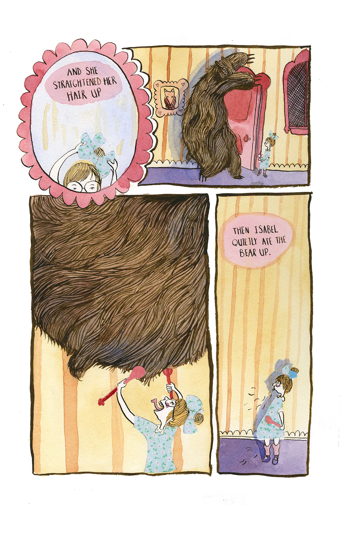 comic Sequential Art bear Ogden Nash isabel's adventures Poetry  HAND LETTERING
