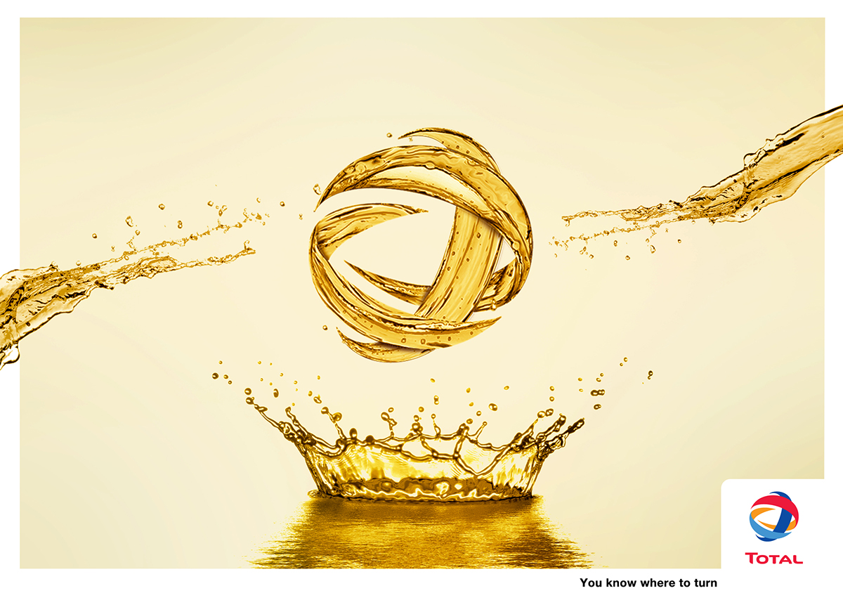 total oil ad design Liquid water splash egypt magazine car