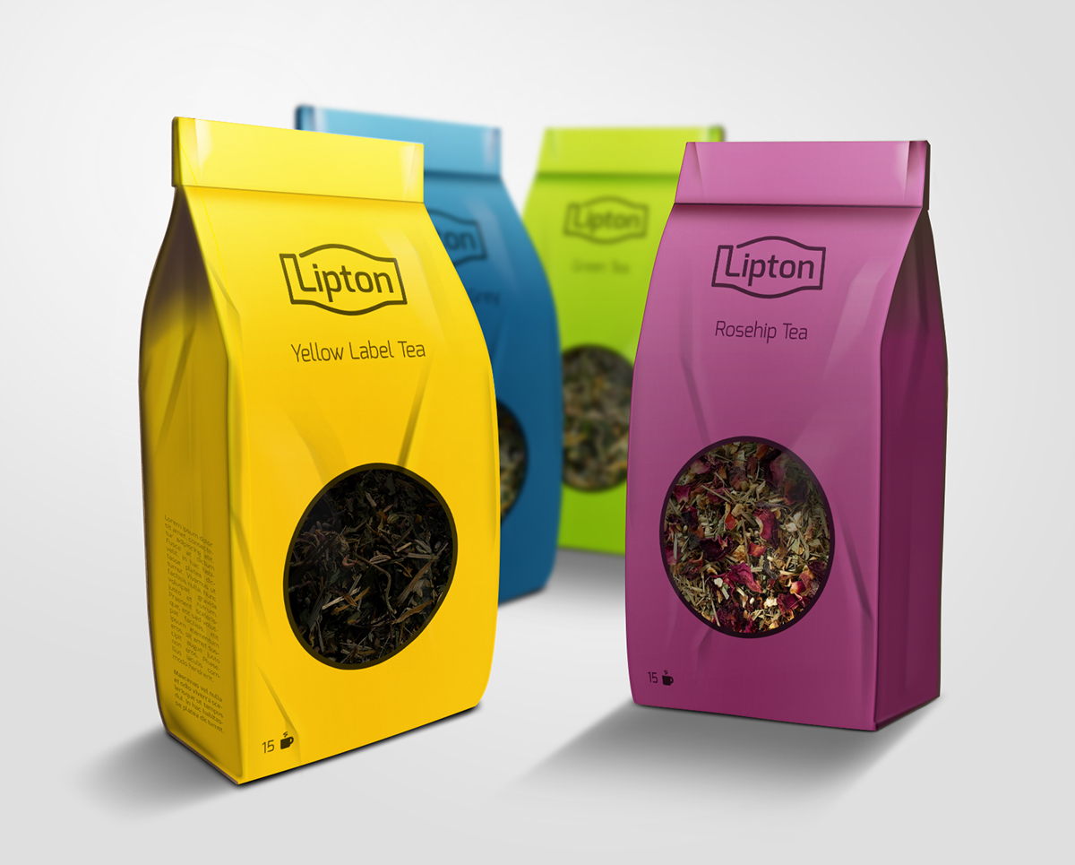 Lipton tea yellow Label green earl grey rosehip redesign rebranding Logotype drink Positive