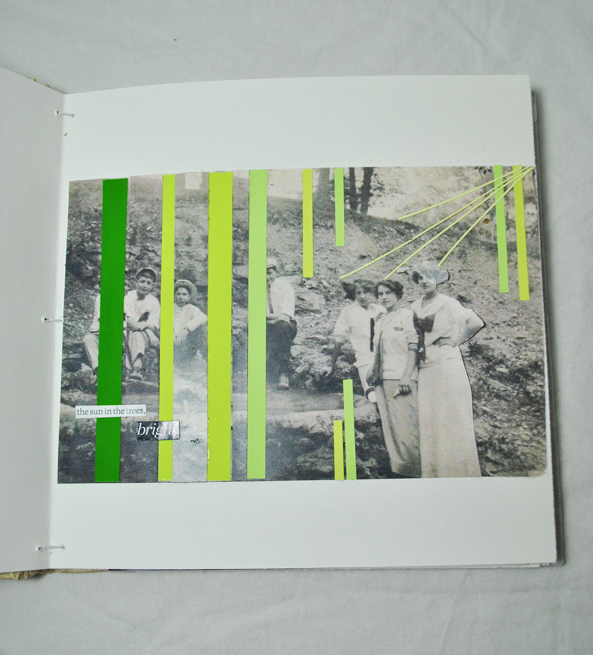 book collage text photos graphic design color thoughts emotions memories family history color theory