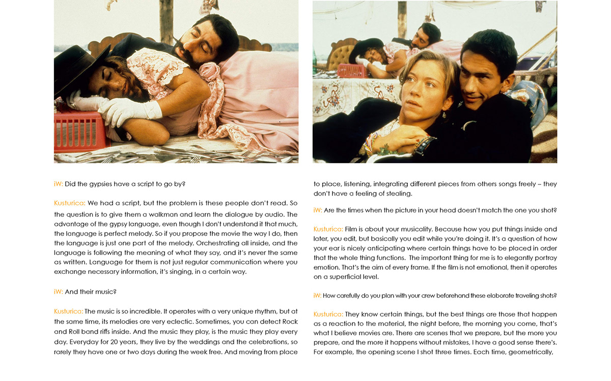 Digital Magazine film review InDesign kusturica editorial design  homage Layout magazine