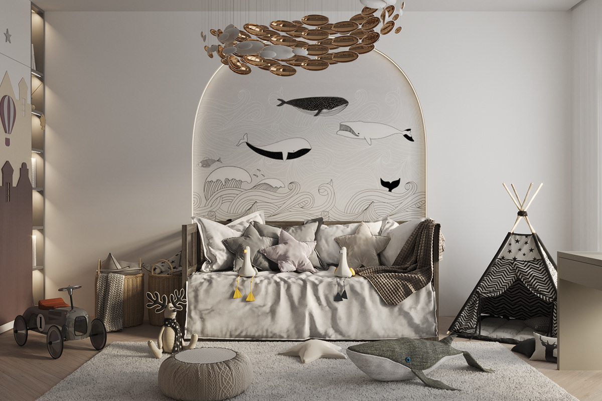 3ds max CGI child room CoronaRender  design Interior interior design  kidsroom Interior Visualization visualization