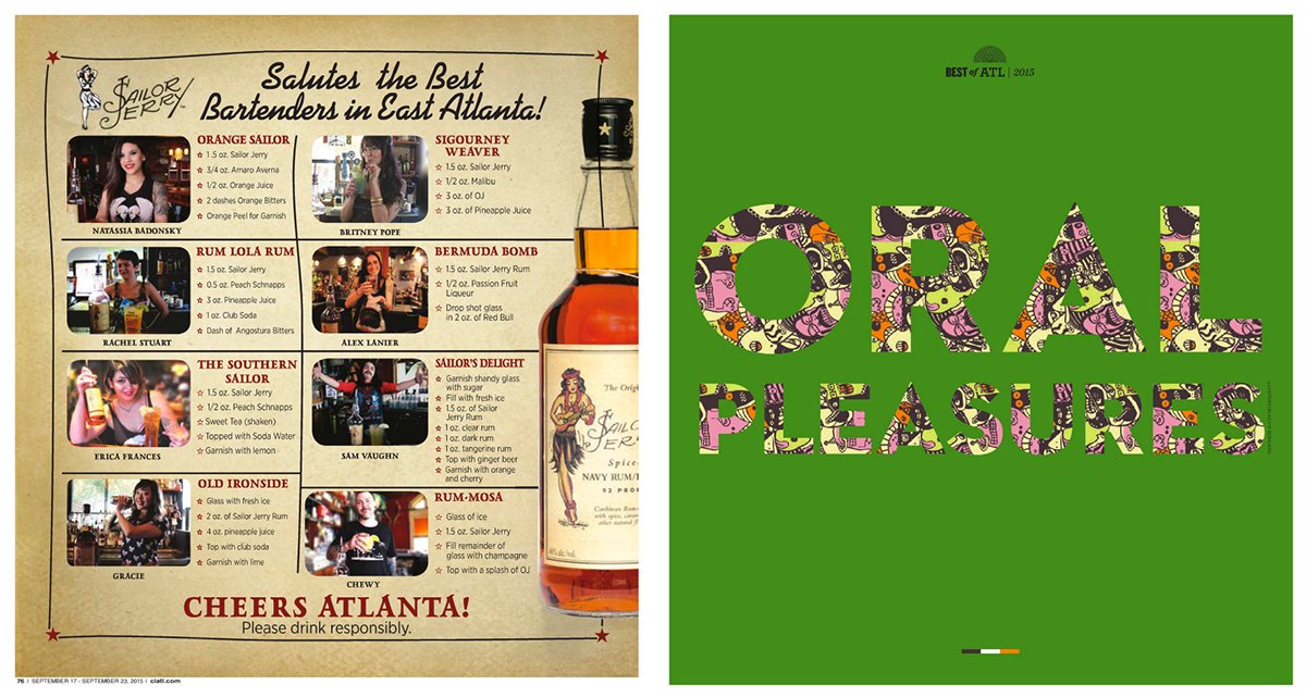 Creative Loafing Magazine Best of Atlanta color atlanta type text vector lines characters design hartsfield airport Martin Luther King streets commision Freelance