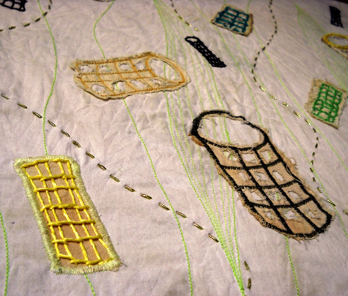 yarn Embroidery handmade textile design collage