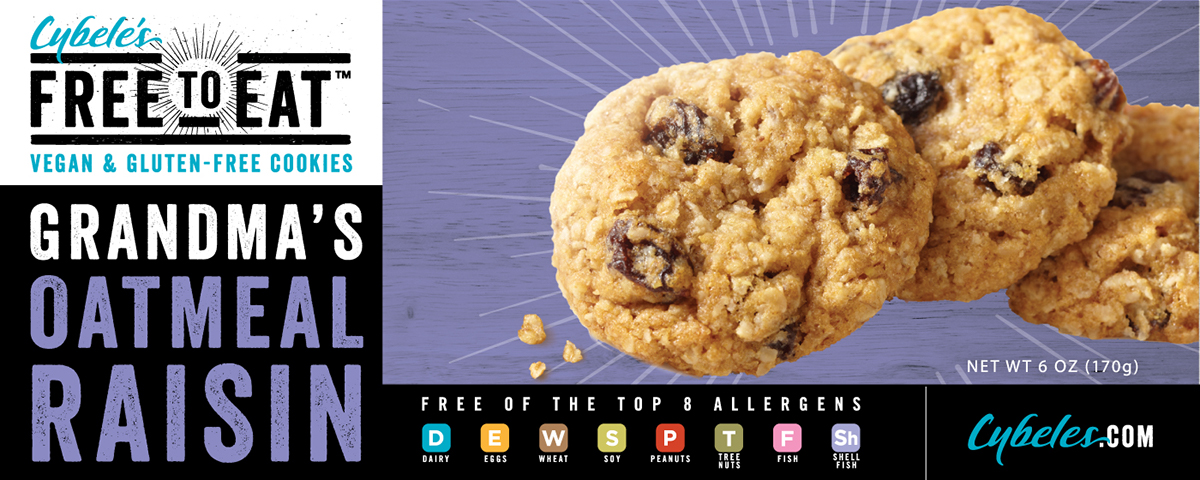 cookies vegan gluten-free food allergens Food Packaging packaging design Consumer Products Food  Free To Eat Whole foods Sweets