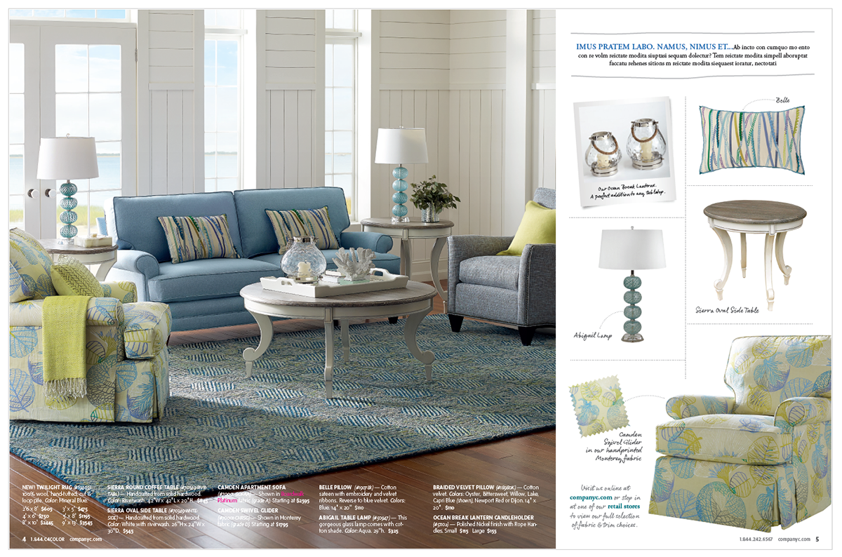 Retail catalog homegoods housewares interiors furniture rugs Company C