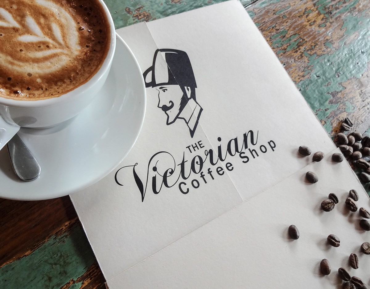 menu Victorian Coffee logo coffee shop print