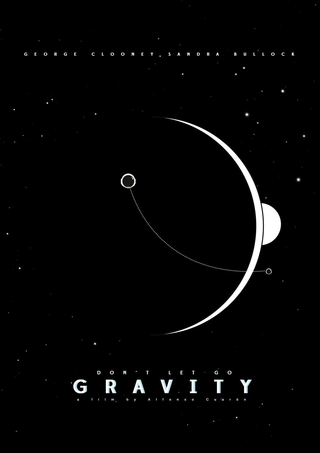 gravity george clooney sandra bullock jan wurtmann movie minimal alternative poster