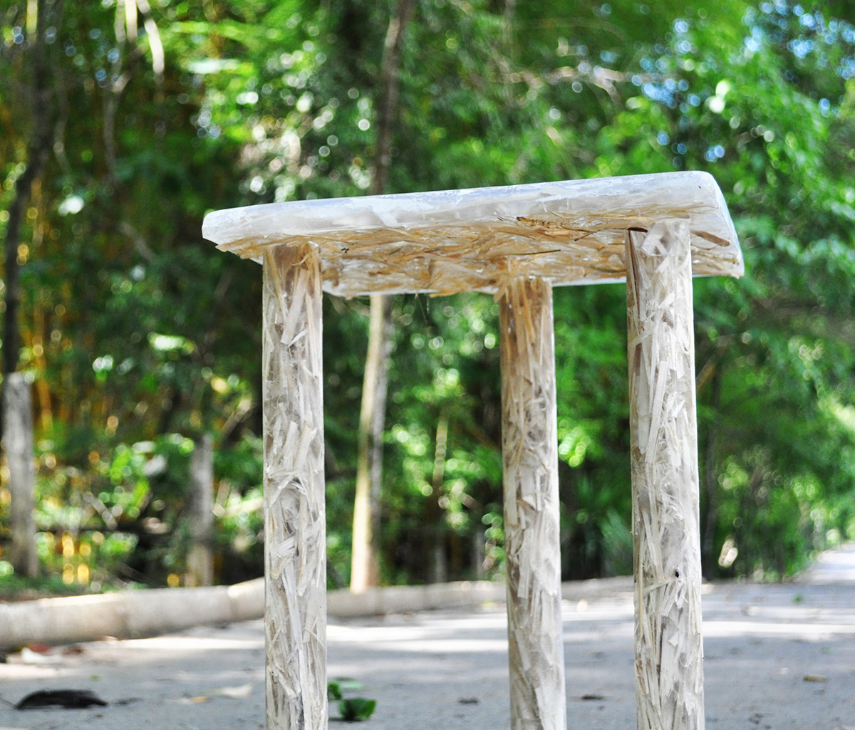 stool bamboo resin Composite bamboo stool tripod belo horizonte Brasil