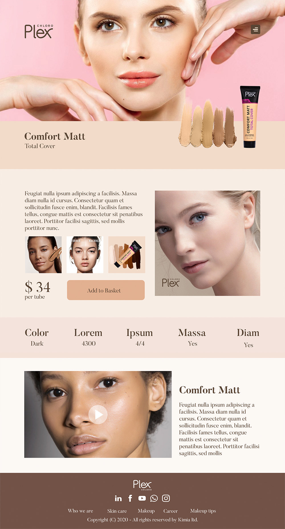 design UI ux uiuxdesign skin skincare Website Responsive bootstrap