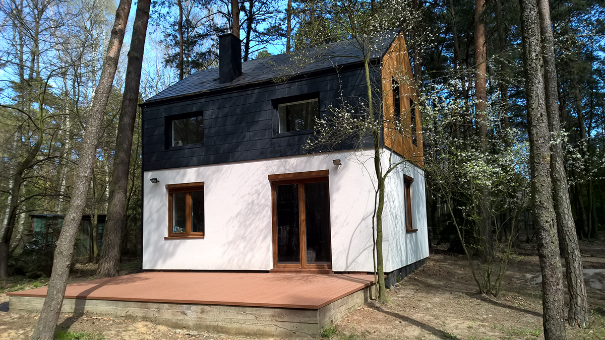 refurbishment cottagehouse house design poland łódź forest