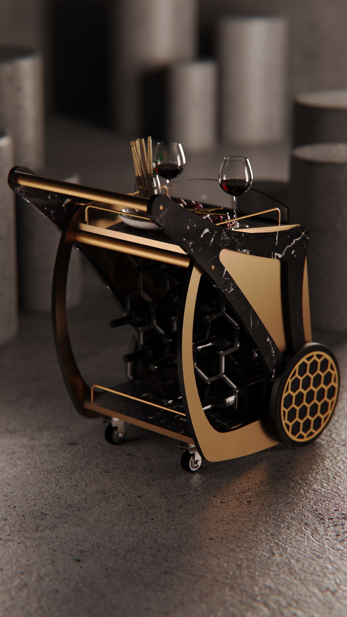 3D CGI MOdeler Render keyshot blender furniture design  design barcart
