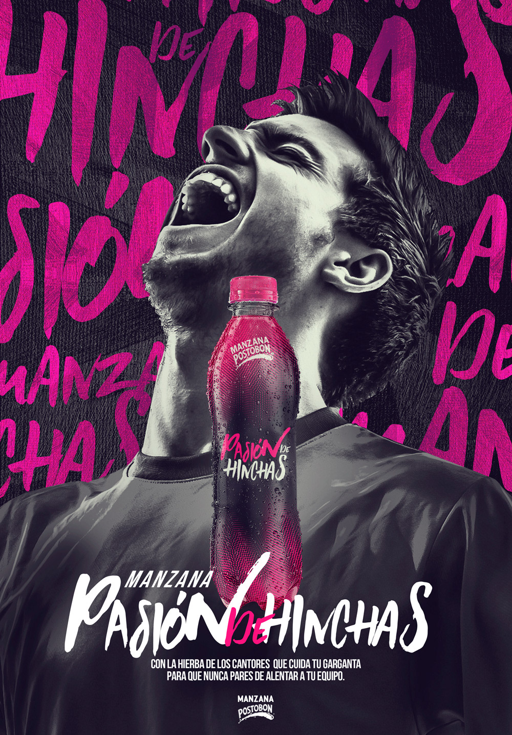 Futbol hinchas pink poster soccer soda voice