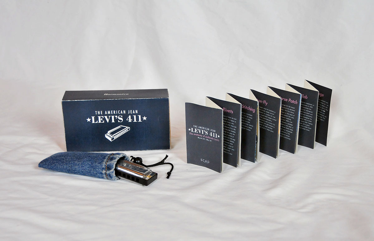 levis blue jeans Denim box brochure print museum branding  Exhibition  Authentic