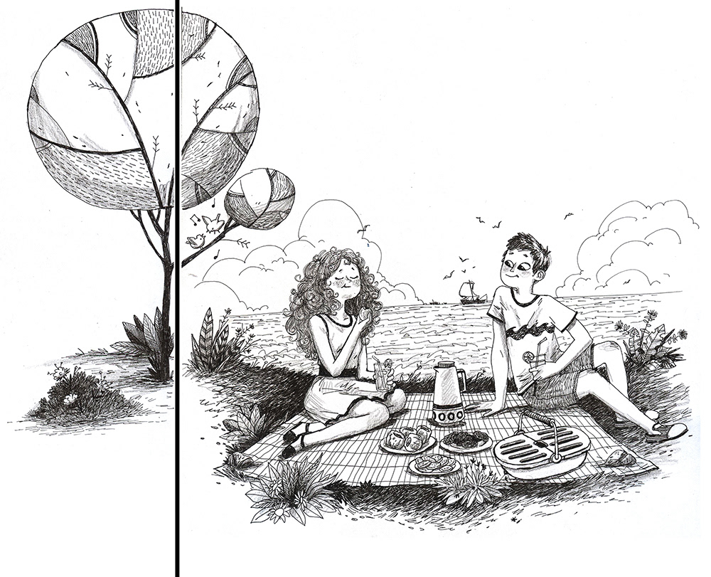 illustrasyon drawıng ıllustratıon chıldrenbook book Character drawıng on paper chıldren sunflower famıly