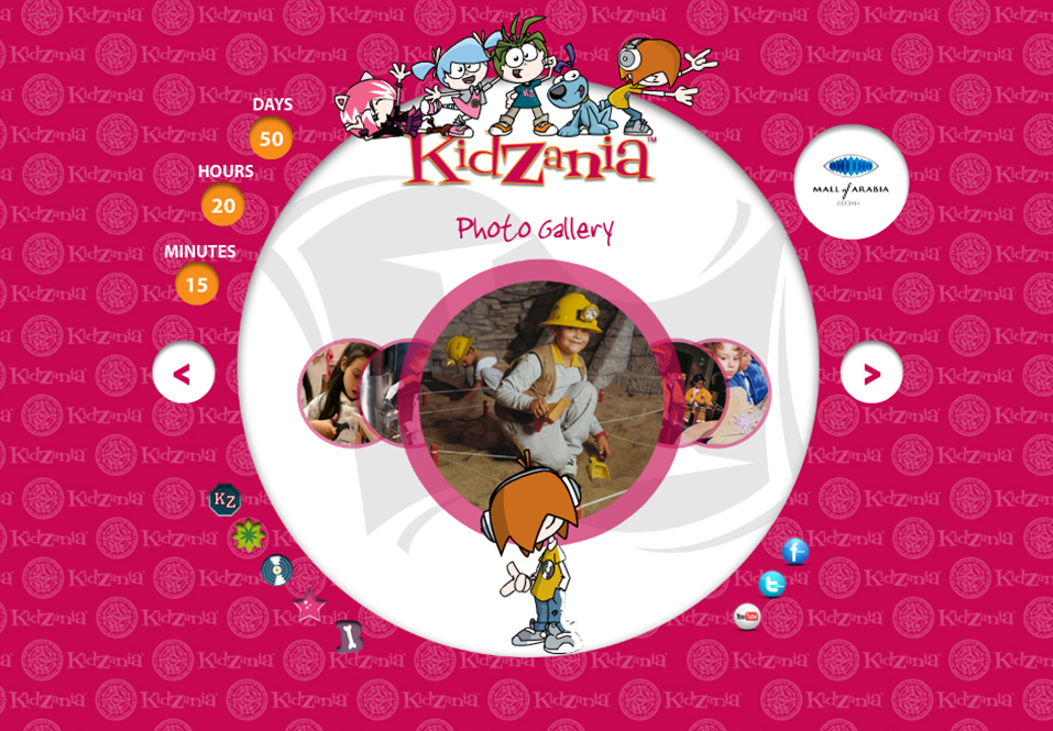 Kidzania kidz cartoon Website Flash animated effects fushia 2D play children