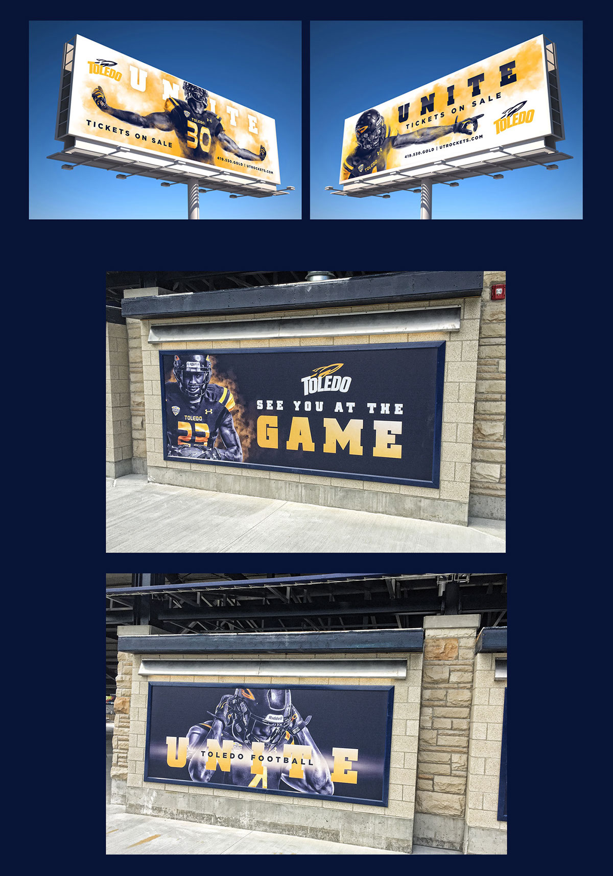 sports season campaign football college NCAA branding  digital Outdoor billboard tickets