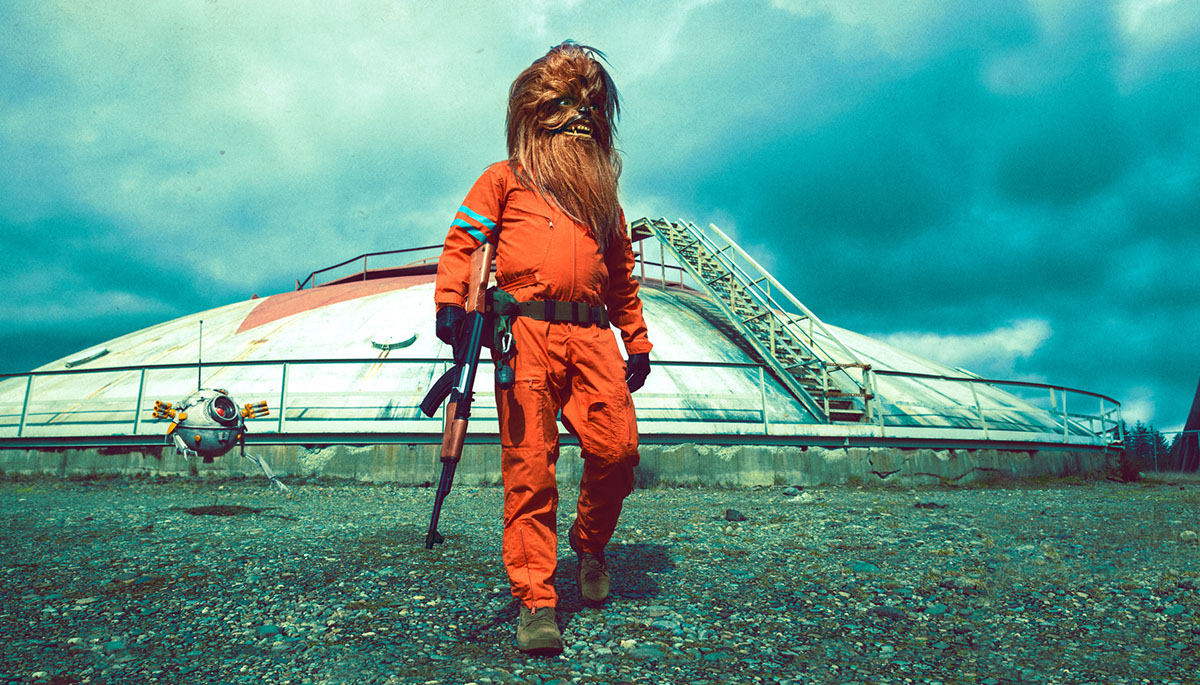 Wookie sifi wookiee star wars Chewbacca retro future spaceship alien astronaut planet
