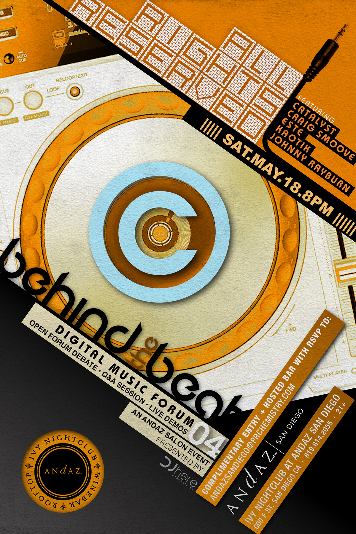 digital music poster flyer techno electro electronic type bauhaus