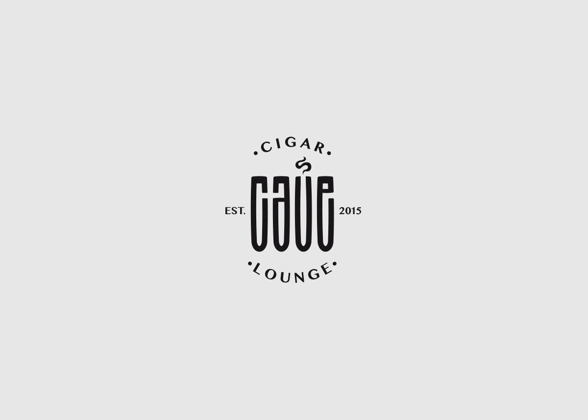 cave cigar lounge cigar lounge logo Logotype Retro Style gentlemen