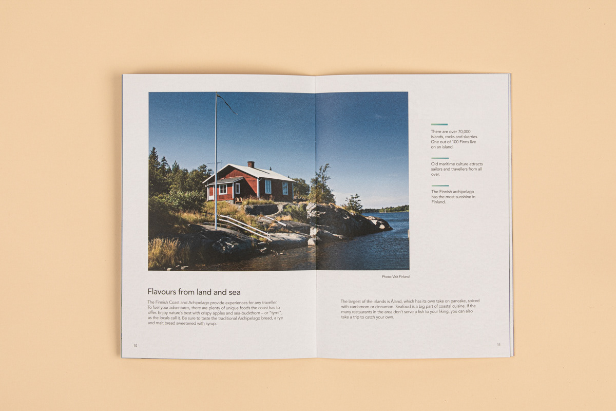 graphicdesign brochure tourism VisitFinland Photography  Layout artdirecting design Bookdesign ILLUSTRATION 