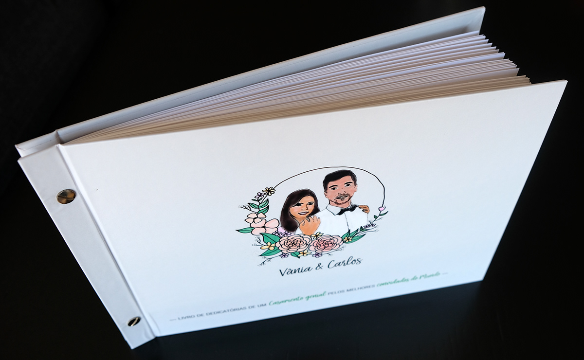 wedding invitations guest album stickers Custom ILLUSTRATION  graphic design  photos bride groom