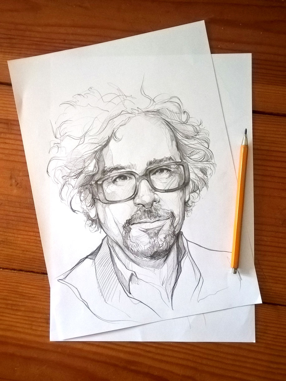 sketch Drawing  Tim Burton Pencil drawing digital quick sketch portrait handdrawn portrait art portrait expression