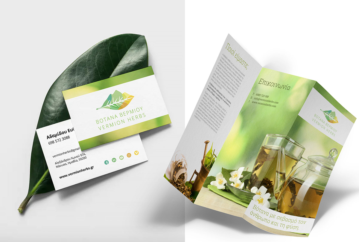 branding  business card flyer herbs identity Logotype Naoussa vermio