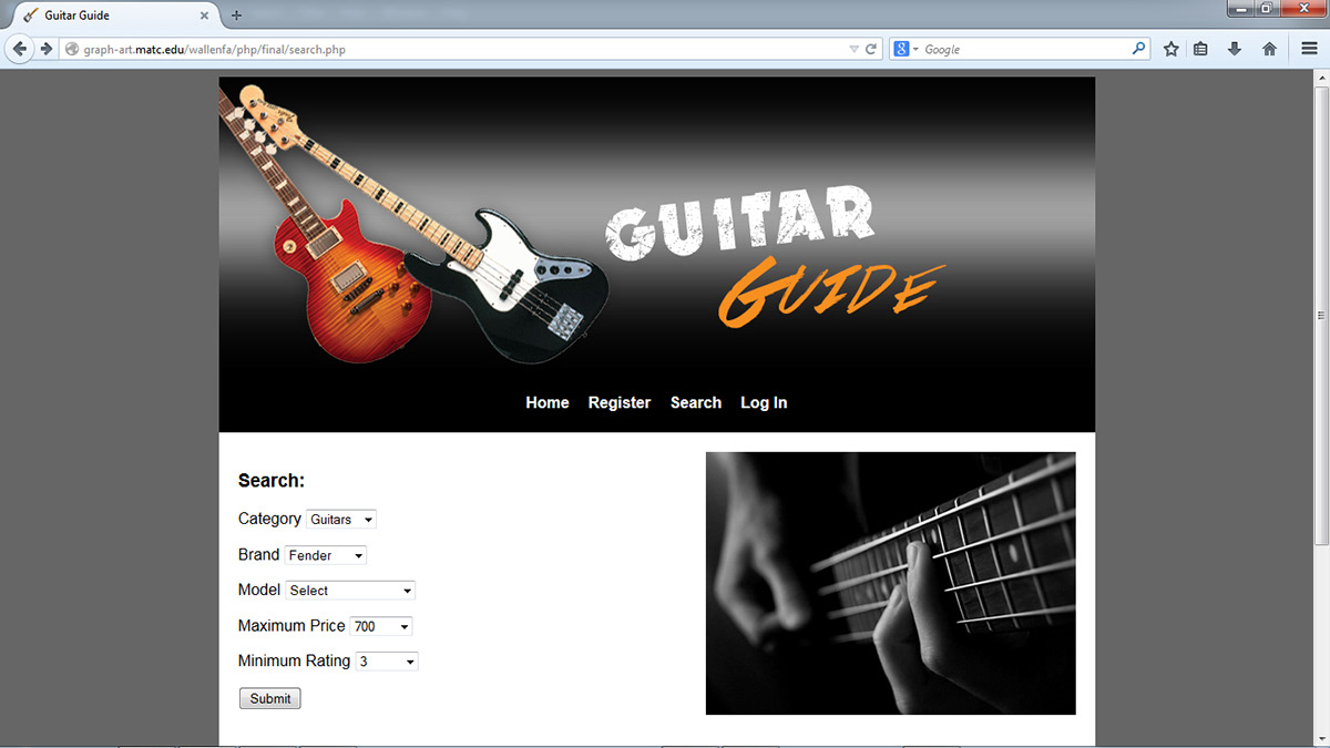 php database guitars