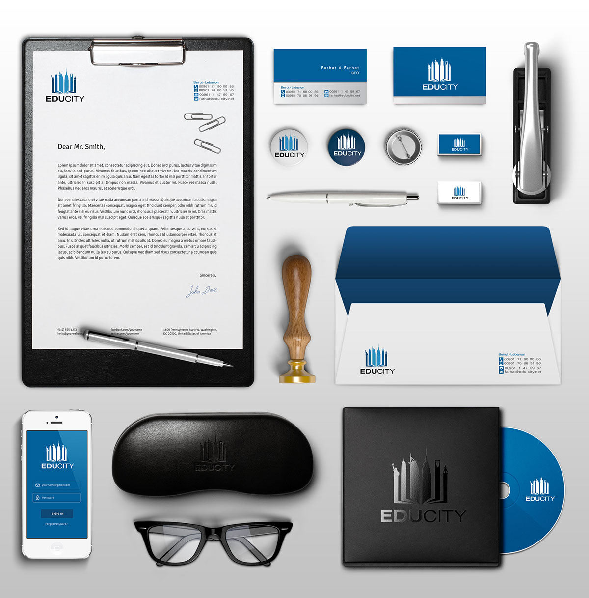 logo identity Education Corporate Identity stationary business card letterhead Marketing items visual identity