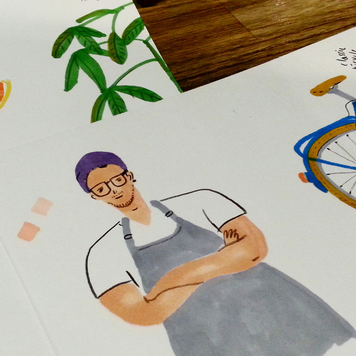 design spring Bike Bicycle summer Work  illust Illustrator background paint art newyear product
