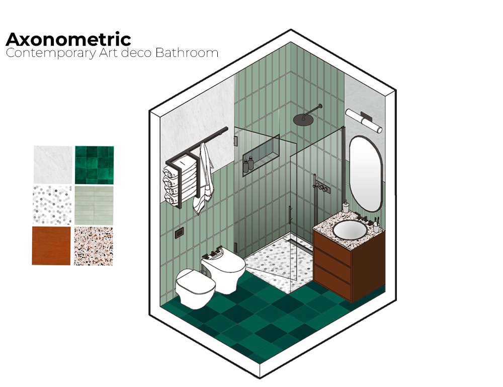 bathroom design interior design  architecture graphic design  designer design axonometric