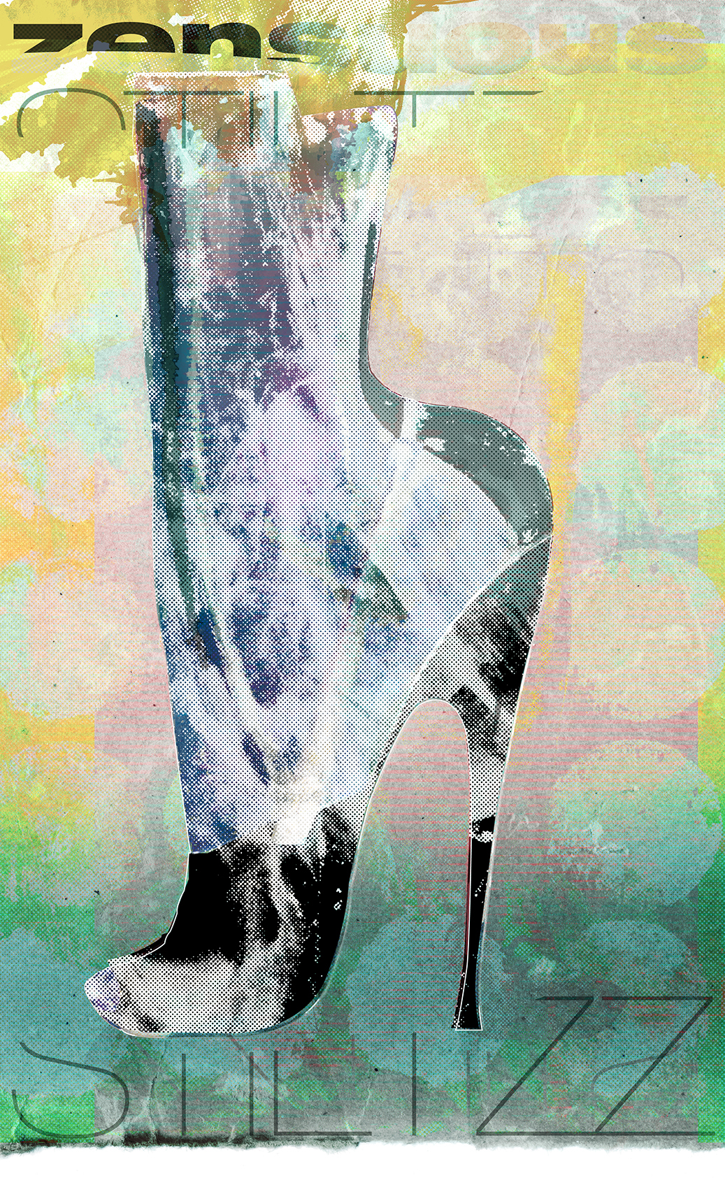 Fashion  high heel  shoes Pop Art leg