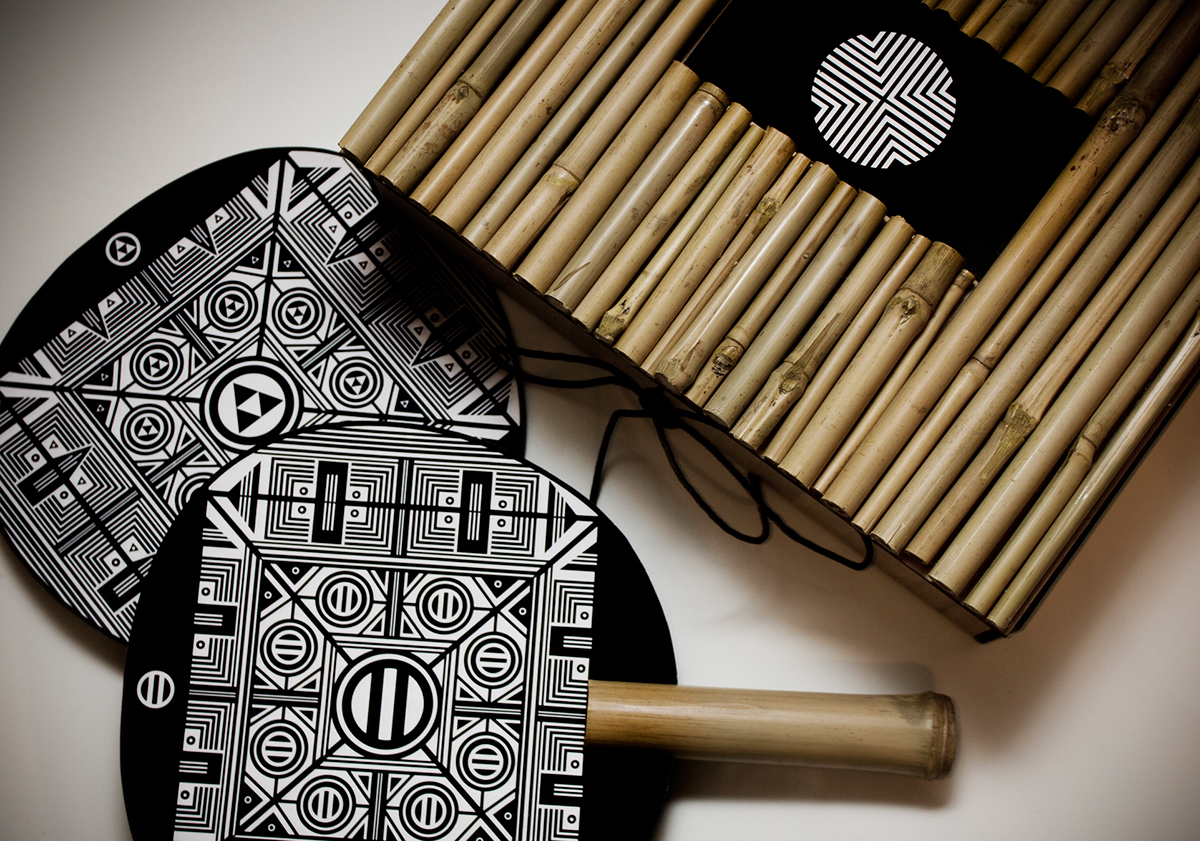 japan symbol mon geometry black White wood bamboo box Pack package pattern ornament