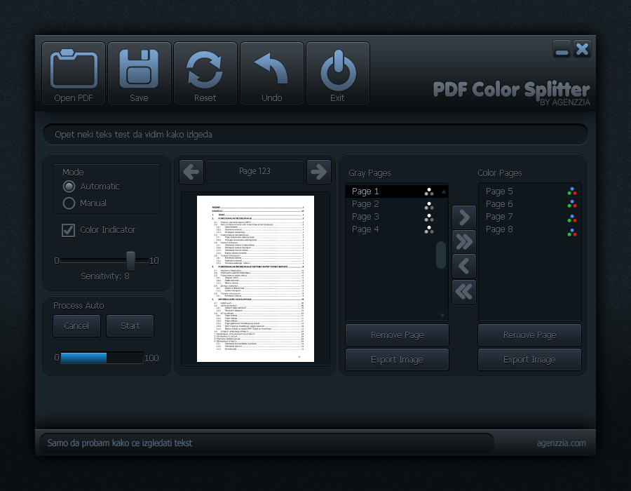 agenzzia PDF Color Splitter GUI design Usability