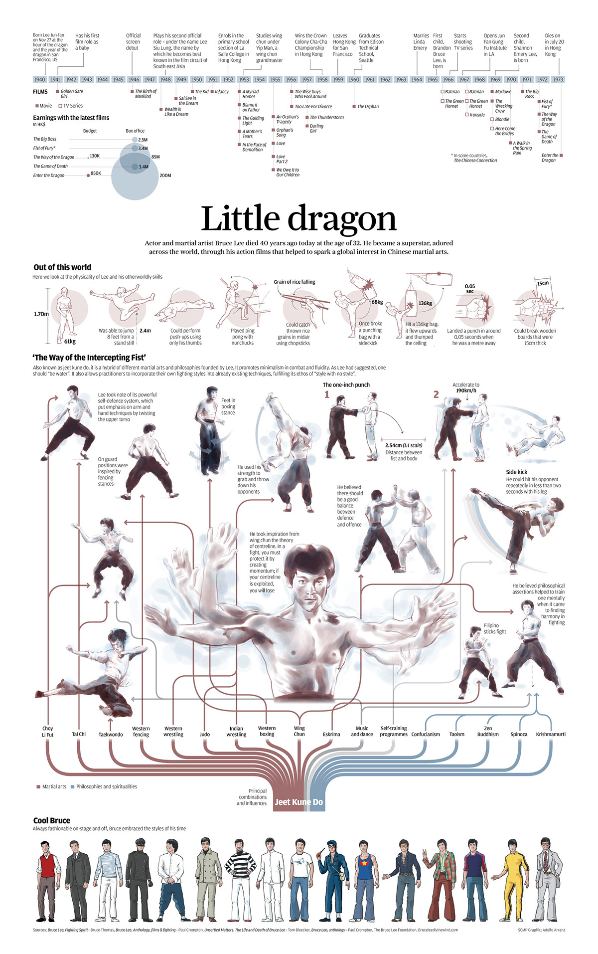 infographic bruce lee information graphics